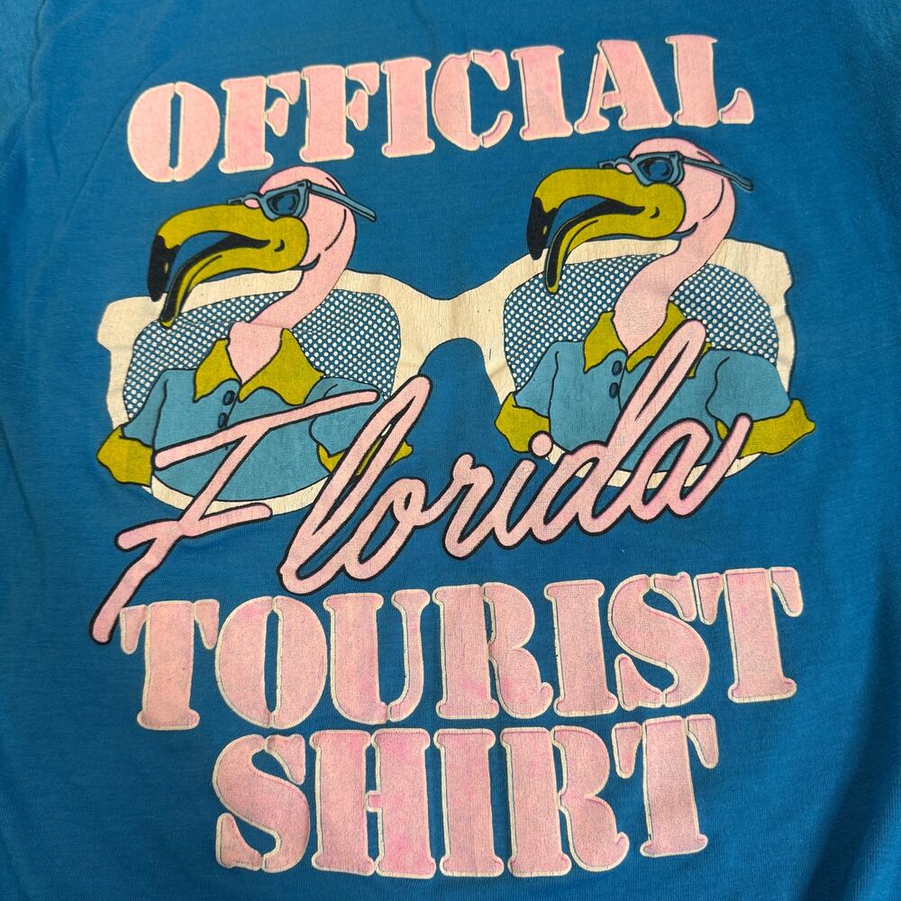 Vintage Florida Tourist Shirt Flamingo Graphic Tee 90s Made USA Single Stitch - Picture 7 of 9